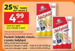 Auchan Parówki Jedynki classic, z serem, Indykpol oferta