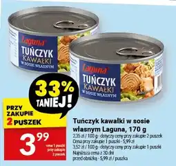 Twój Market Tuńczyk kawałki w sosie własnym Laguna oferta