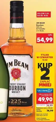 Kaufland Jim Beam Bourbon Whiskey 40% oferta