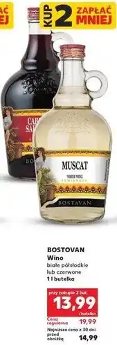 Kaufland BOSTOVAN Muscat Wino białe półsłodkie lub czerwone 1 l butelka oferta
