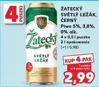 Kaufland Żatecky Śvětlý Ležák, Czerny 4x0,5l puszka oferta