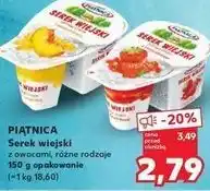Kaufland Piątnica Serek wiejski z owocami, różne rodzaje oferta