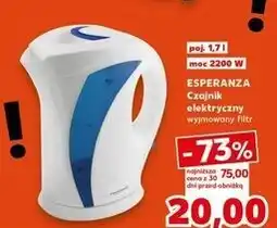 Kaufland Esperanza Czajnik elektryczny niebieski, wyjmowany filtr oferta
