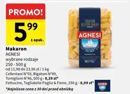 Intermarche Makaron Agnesi wybrane rodzaje oferta