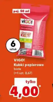 Kaufland VIGO! Kubki papierowe białe oferta