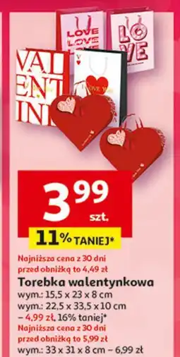 Auchan Torebka walentynkowa 33 x 31 8 cm oferta