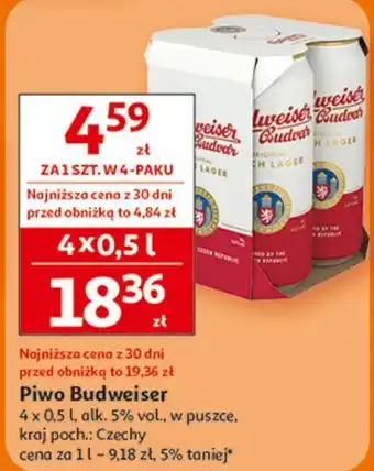 Auchan Piwo Budweiser oferta