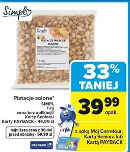 Carrefour Pistacje prażone solone Simpl oferta