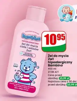 Dino Bambino Hipoalergiczny żel do mycia 2w1 do ciała i włosów oferta