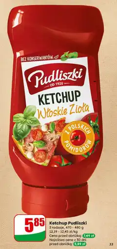Dino Ketchup Pudliszki Włoskie Zioła oferta