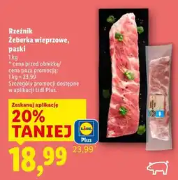 Lidl Żeberka wieprzowe, paski Rzeźnik oferta
