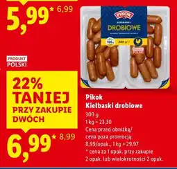 Lidl Kiełbaski drobiowe Pikok oferta