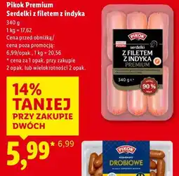 Lidl Serdelki z filetem z indyka Pikok Premium oferta