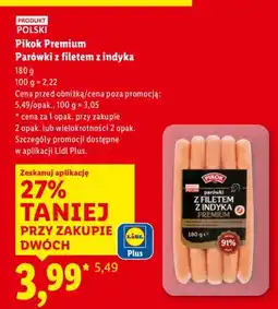 Lidl Parówki z filetem z indyka Pikok Premium oferta