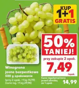 Kaufland Winogrona jasne bezpestkowe 500 g opakowanie oferta