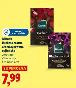 Lidl Dilmah Herbata czarna aromatyzowana cejlońska 20 torebek, różne rodzaje oferta