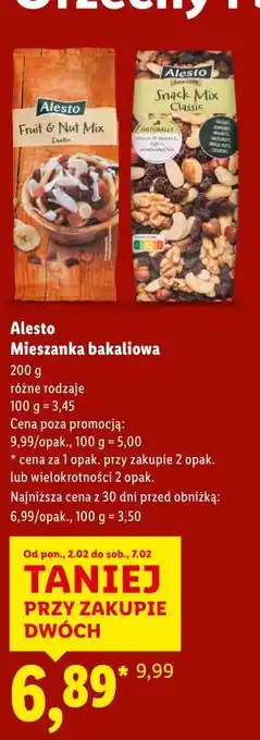 Lidl Alesto Mieszanka bakaliowa oferta
