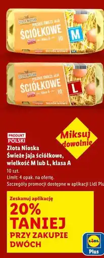 Lidl Złota Nioska Świeże jaja ściółkowe, wielkość M lub L, klasa A oferta