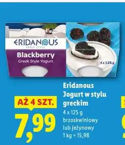 Lidl Eridanous Jogurt w stylu greckim brzoskwiniowy lub jeżynowy oferta