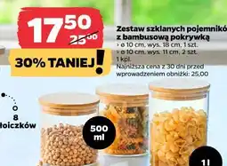 Netto Zestaw szklanych pojemników z bambusową pokrywką oferta