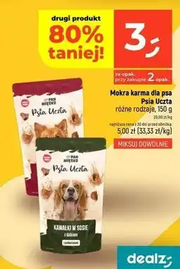 Dealz Psia uczta karma kawałki w sosie z przepiórką, jeleniem i wątróbką Pan Mięsko oferta