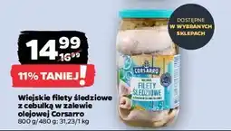 Netto Wiejski filety śledziowe z cebulką w zalewie olejowej Corsarro oferta