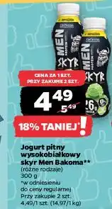 Netto Jogurt pitny wysokobiałkowy skyr Men Bakoma (różne rodzaje) oferta