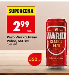 Biedronka Piwo Warka Jasne Pełne oferta