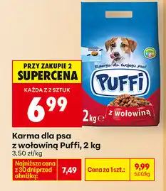 Biedronka Karma dla psa z wołowiną Puffi oferta