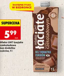 Biedronka Mleko UHT łaciate czekoladowe bez dodatku cukrów oferta