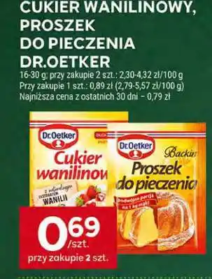 Cukier wanilinowy, proszek do pieczenia Dr. Oetker