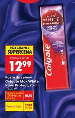 Biedronka Pasta do zębów Colgate Max White Stain Protect, 75 ml oferta