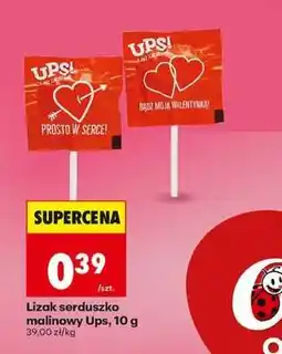 Biedronka Lizak serduszko malinowy Ups, 10 g oferta
