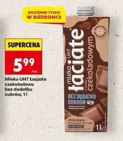 Biedronka Mleko UHT Łaciate czekoladowe bez dodatku cukrów, 1l oferta