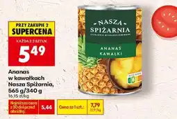 Biedronka Ananas w kawałkach Nasza Spiżarnia, 565 g/340 g oferta