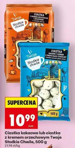 Biedronka Ciastka kakaowe lub ciastka z kremem orzechowym Twoje Słodkie Chwile, 500 g oferta