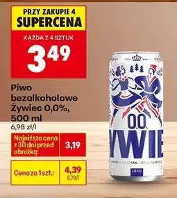 Biedronka Piwo bezalkoholowe Żywiec 0,0 500 ml oferta