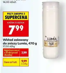 Biedronka Wkład zalewany do zniczy Lumia, 470 g oferta