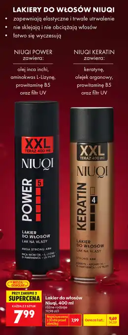 Biedronka Lakier do włosów Niuqi Power oferta
