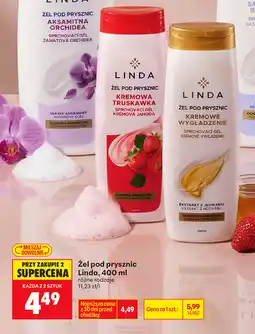 Biedronka Żel pod prysznic Linda, 400 ml (Kremowa Truskawka, Kremowe Wygładzenie) oferta