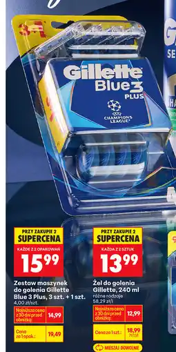 Biedronka Zestaw maszynek jednorazowych Gillette Blue 3 Plus, 3 szt. + 1 szt oferta