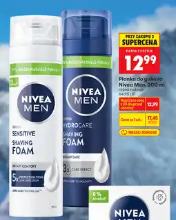 Biedronka Pianka do golenia Nivea Men Sensitive Shaving Foam / Hydrocare Shaving Foam oferta