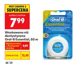 Biedronka Woskowana nić dentystyczna Oral-B Essential, 50 m oferta
