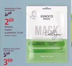 Rossmann Wygładzająco-regenerująca maska to twarzy w płachcie z kolagenem i aloesem Kimoco Beauty oferta