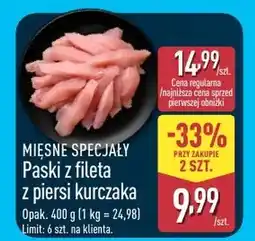 ALDI Paski z fileta z kurczaka Mięsne Specjały oferta