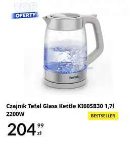 RTV EURO AGD Czajnik Tefal Glass Kettle KI605B30 1,7l 2200W oferta