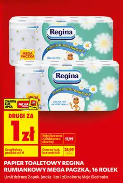 Biedronka Papier toaletowy Regina rumiankowy mega paczka, 16 rolek oferta