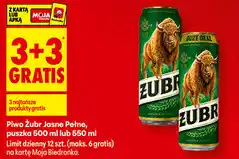 Biedronka Piwo Jasne Pełne Żubr, puszka 500 ml lub 550 ml oferta