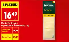 Biedronka Ser żółty Gouda w plastrach Światowid oferta