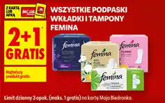 Biedronka Podpaski, wkładki i tampony Femina oferta